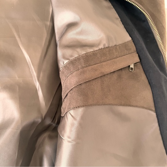 Cutter and Buck Men’s Classic Roosevelt Brown Faux Suede Zipper Jacket Collar LG - Picture 13 of 16